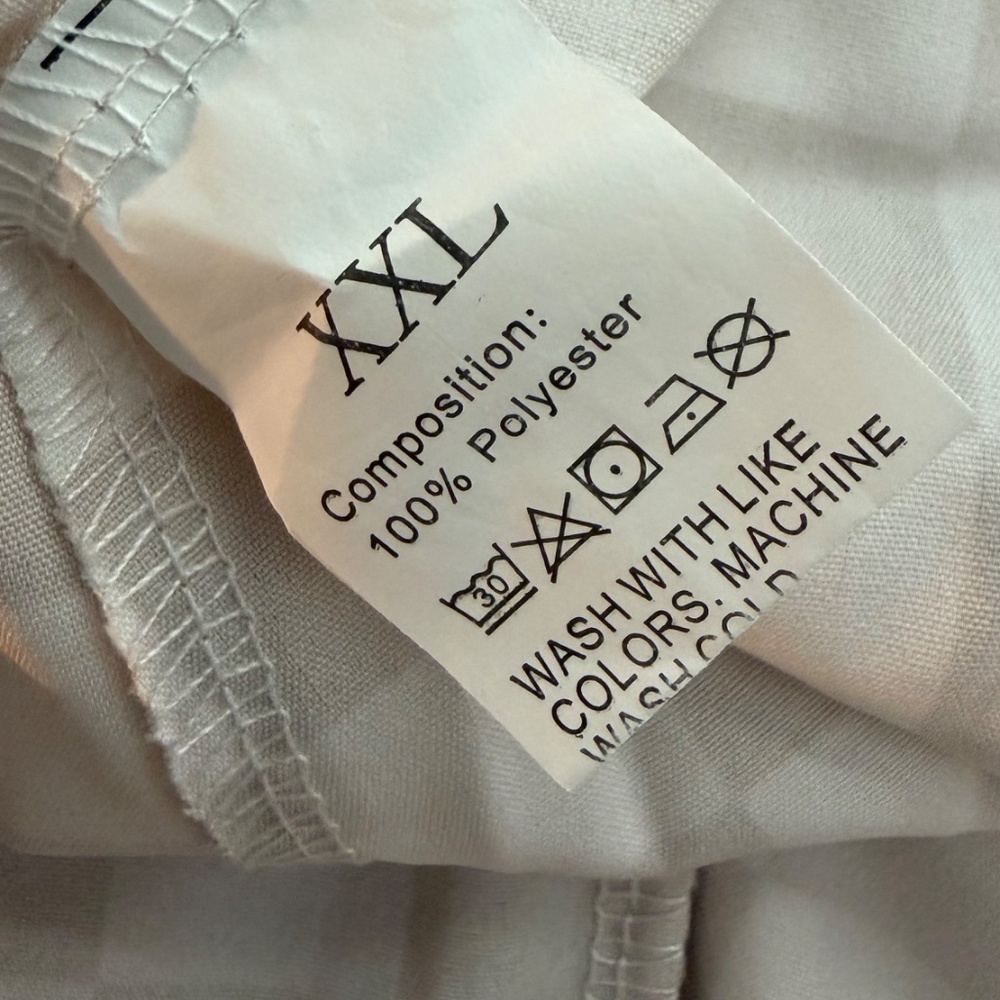 Wide Leg Checkered Pants XL Tan White Pull-On Elastic Waist Lounge Pants - Picture 7 of 7